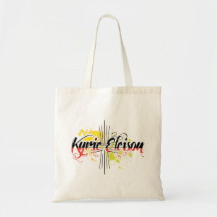 Bolso De Tela Elegante frase religiosa Kyrie Eleison con cruz