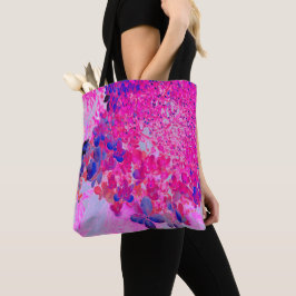 Bolso De Tela Elegante Fuchsia e Hidrangea Luminosa Azul Oscuro
