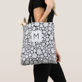 Bolso De Tela Elegante Gemas de Diamantes Monograma Bling Glam I