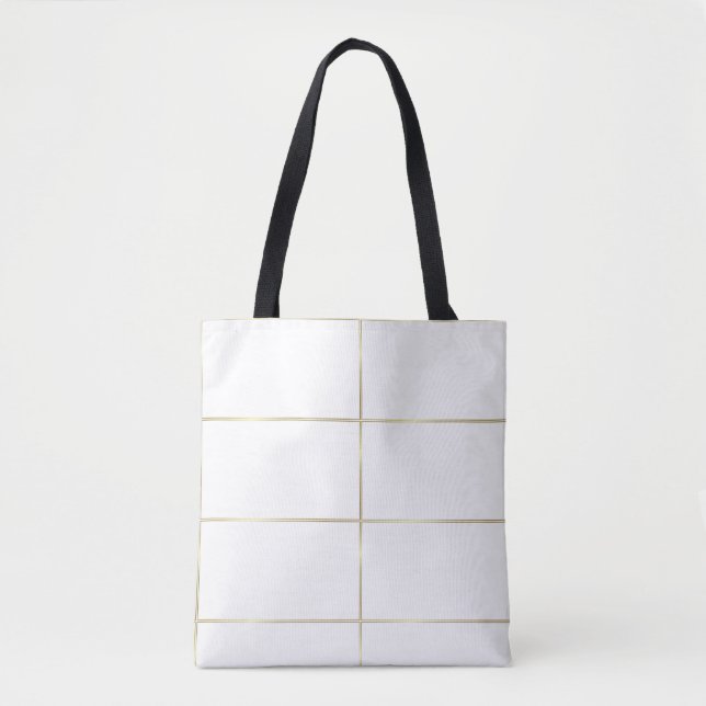 Bolso De Tela Elegante Glamour Moderno Faux Gold Stripes Golden (Anverso)