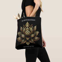 Bolso De Tela Elegante Golden Lotus Flor La luz en mí ...