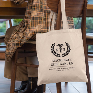Bolso De Tela Elegante graduación de la escuela de Enfermería RN