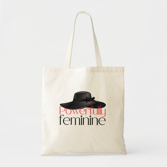 Bolso De Tela Elegante gráfico de sombrero negro chic "poderosam (Frente)