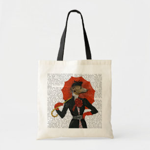 Bolso De Tela Elegante Greyhound y Red Umbrella 2