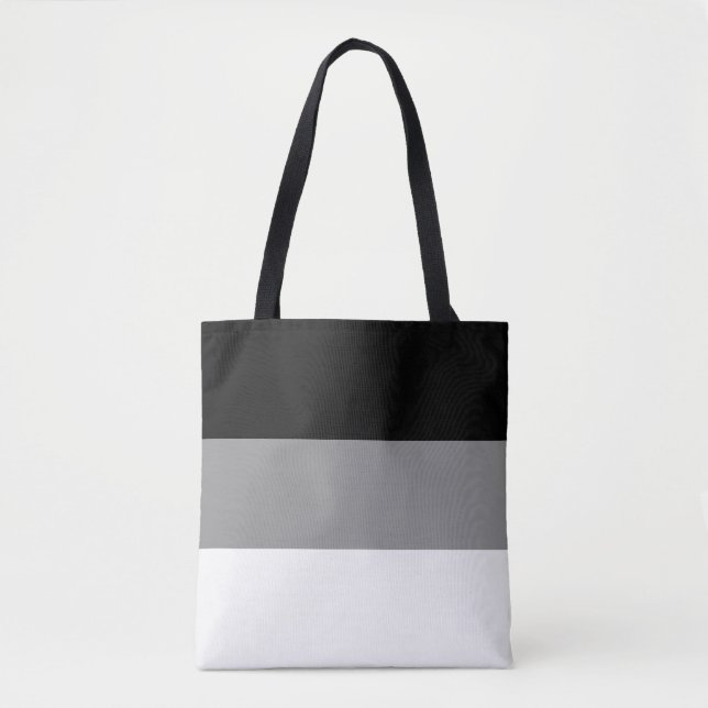 Bolso De Tela Elegante gris negro y blanco (Anverso)