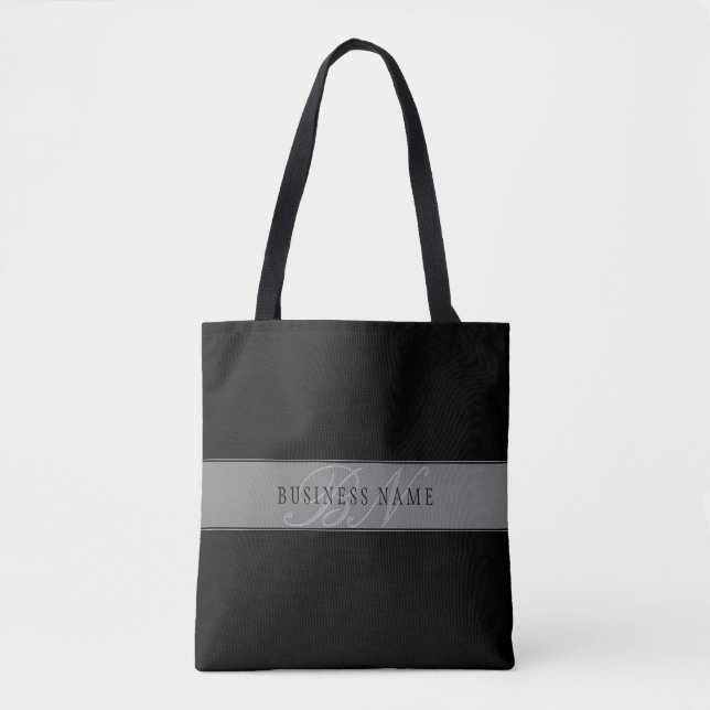 Bolso De Tela Elegante Guión Editable Nombre comercial/otro text (Anverso)