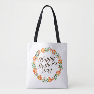 Bolso De Tela Elegante guirnalda floral del día de la madre Bo