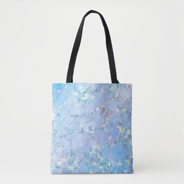Bolso De Tela Elegante hielo holográfico azul arco iris (Anverso)