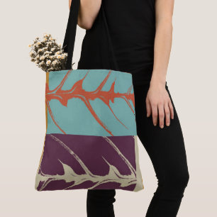 Bolso De Tela Elegante hoja de Naranja turquesa púrpura