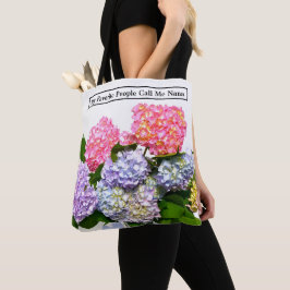 Bolso De Tela Elegante hortensias de ramo floral azul púrpura ro