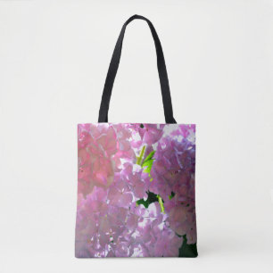 Bolso De Tela Elegante hortensias rosa suave floral hermosa rosa