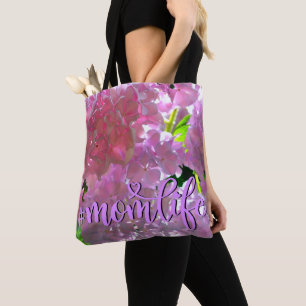 Bolso De Tela Elegante hortensias rosa suave floral hermosa rosa