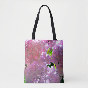 Bolso De Tela Elegante hortensias rosa suave floral hermosa rosa