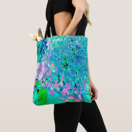 Bolso De Tela Elegante Hydrangea de luz rosa y azul