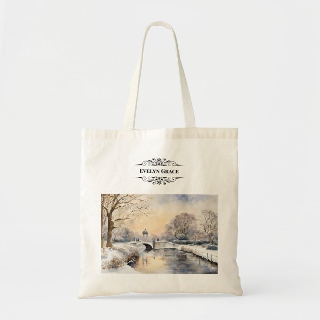 Bolso De Tela Elegante invierno Kensington Gardens Tote Bag (Frente)