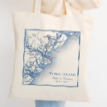 Bolso De Tela Elegante Isla Tybee Georgia Mapa Boda Azul de la M<br><div class="desc">Celebra tu boda de la isla Tybee con estilo con nuestras bolsas de tote boda personalizadas, mostrando un elegante mapa de Georgia costera azul marino. Estos bonitos favores son perfectos para que sus huéspedes recuerden su día especial. El hotel Tybee Island Boda Chapel, The Tybee Island Inn, Hotel Tybee, Beachview...</div>