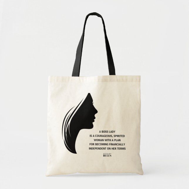 Bolso De Tela Elegante Jefe Lady Silhouette Cita Motivadora (Frente)