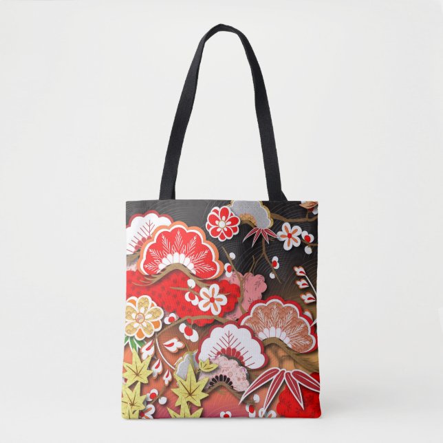 Bolso De Tela Elegante Kimono otoñal japonés (Anverso)