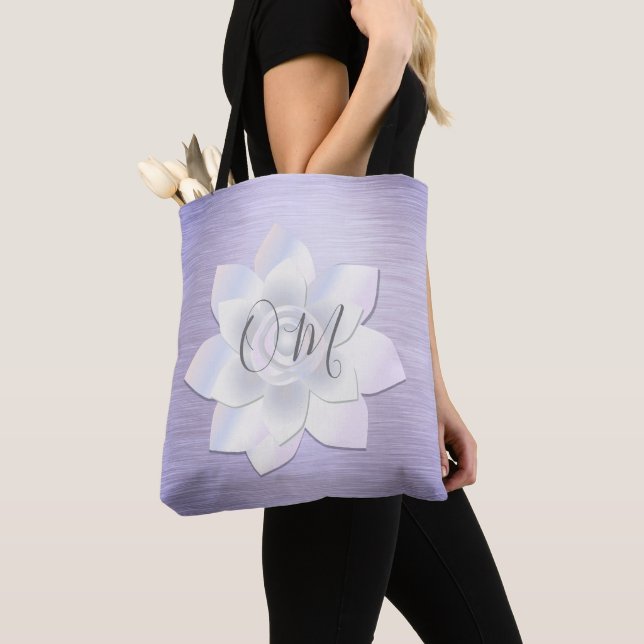 Bolso De Tela Elegante Lavender Lotus OM (Detalle)