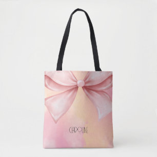 Bolso De Tela Elegante lazo rosa floral boho lindo