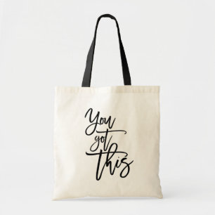 Bolso De Tela Elegante Letra Black Script Que Tienes Esto