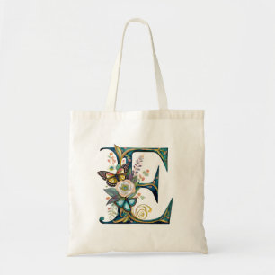 Bolso De Tela Elegante letra floral bohemio E