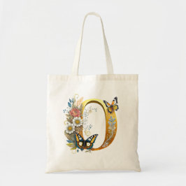 Bolso De Tela Elegante letra floral bohemio O