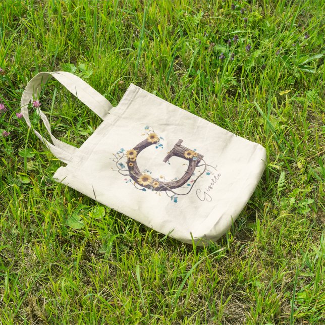 Bolso De Tela Elegante Letra girasol 'G' Monograma Nombre person (Subido por el creador)