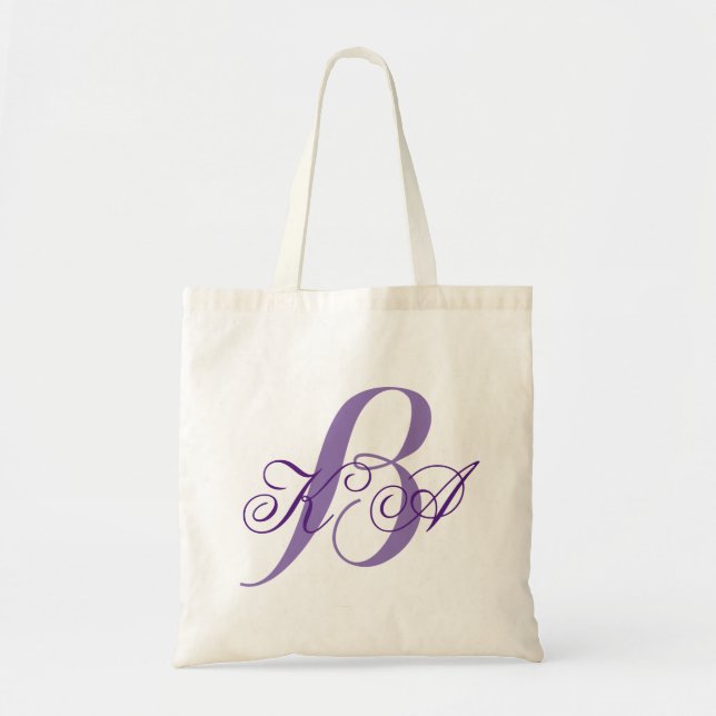 Bolso De Tela elegante lilac pastel monogramas púrpura dama de h (Frente)