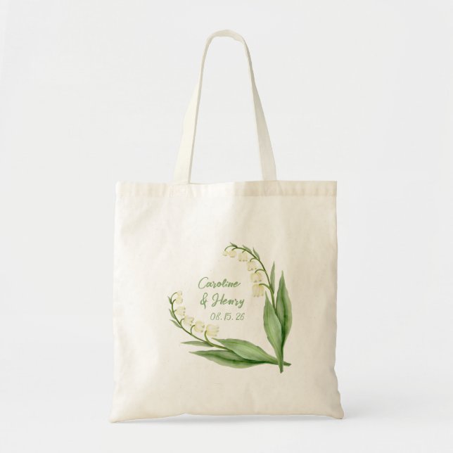Bolso De Tela Elegante Lily del Boda Personalizado del Valle (Frente)