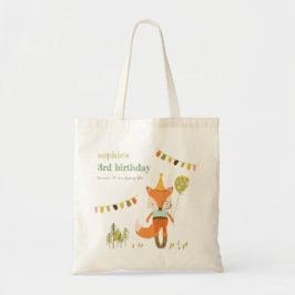 Bolso De Tela Elegante lindo Woodland Fiesta Fox Kids Cumpleaños