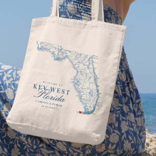 Bolso De Tela Elegante llave Boda del oeste de Florida Bienvenid