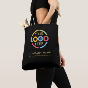 Bolso De Tela Elegante Logotipo de Black Gold Business Corporate