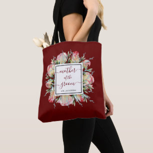 Bolso De Tela Elegante madre borgoñona del Boda Groom