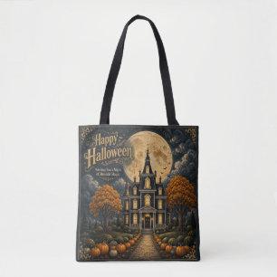 Bolso De Tela Elegante Mansión Embrujada Halloween