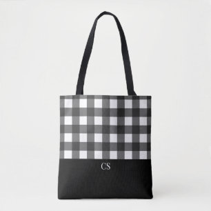 Bolso De Tela Elegante manta de búfalo blanco negro con monogram