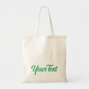 Bolso De Tela Elegante Mar Moderno Verde Calligrafiado Texto sup
