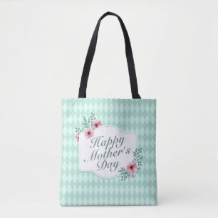 Bolso De Tela Elegante marco floral feliz día de la madre para l