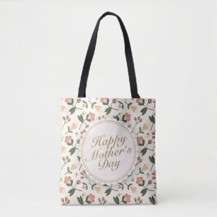 Bolso De Tela Elegante marco floral feliz día de la madre para l