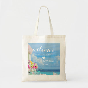 Bolso De Tela Elegante marea floral de la playa de la playa de l