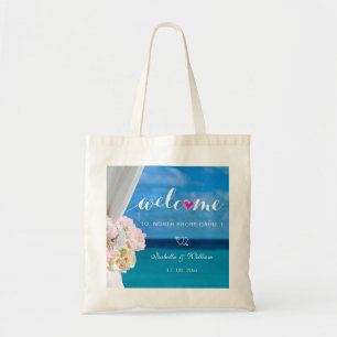 Bolso De Tela Elegante marea floral de la playa de la playa de l