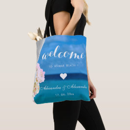 Bolso De Tela Elegante marea floral de la playa de la playa del 