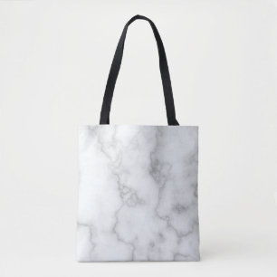 Bolso De Tela Elegante Mármol Blanco Faux