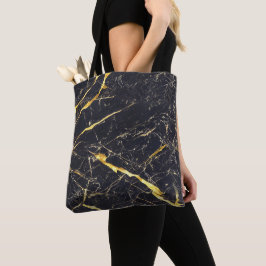 Bolso De Tela Elegante Mármol negro y oro