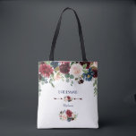 Bolso De Tela Elegante Merlot Marina Azul Floral Bridesmaid<br><div class="desc">Elegante diseño de tarjeta con hermosos ramos de flores merlot y azul marino, divisor floral, hermoso guión de escritura a mano y fuentes especiales. Podría ser una gran elección para cualquier boda de temporada, especialmente para bodas de otoño e invierno. Utilice la herramienta Personalizar para agregar su información y realizar...</div>
