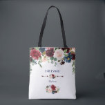 Bolso De Tela Elegante Merlot Marina Azul Floral Bridesmaid<br><div class="desc">Elegante diseño de tarjeta con hermosos ramos de flores merlot y azul marino, divisor floral, hermoso guión de escritura a mano y fuentes especiales. Podría ser una gran elección para cualquier boda de temporada, especialmente para bodas de otoño e invierno. Utilice la herramienta Personalizar para agregar su información y realizar...</div>