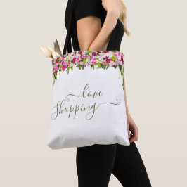 Bolso De Tela Elegante minimalista floral rosa brillante