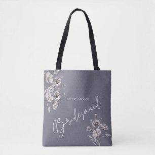 Bolso De Tela Elegante minimalista gris acuarela Dama de honor