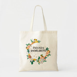 Bolso De Tela Elegante Mochila de Brigada Floral Tote Bag