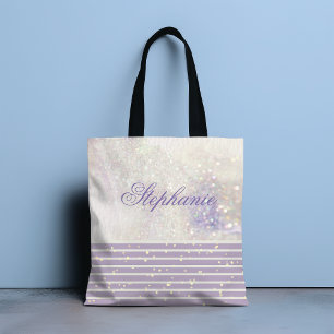 Bolso De Tela Elegante Moda Girly Marble Sparkle Personalizado